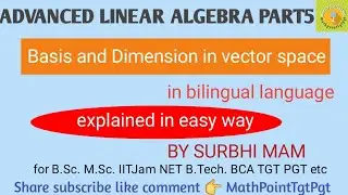 Basis and Dimension with examples #linearalgebra