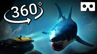 360 VR Shock: встреча с мегалодоном на исследовательской машине [Сможете ли вы выжить?]