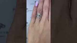 6ct Oval Diamond Rounded Engagement Ring - 