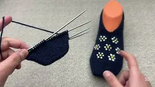 Papatyalı beş şiş patik modeli ✅ Kolay beş şiş patik modeli 🦋