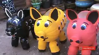 Como fazer vasinho com garrafas plastica em forma de porquinho