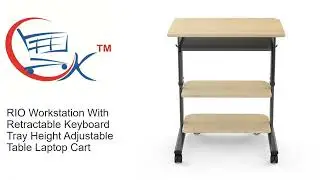 Adjustable Laptop Table - RIO Workstation With Retractable Keyboard Tray Height Adjustable Table