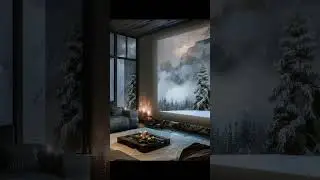 This Winter Night Feels Like Home ❄️ Cozy Forest Window | Short #winterambience #snow  #snowfall