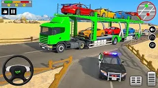 US Police Car Truck Transporter Driving - Police Trailer Truck Driver Simulator - Android Gameplay