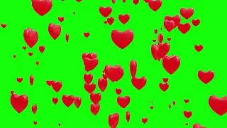 4K Green Screen Falling Valentines Hearts