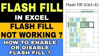 Flash fill in excel | flash fill not working | how to enable or disable flash fill [Hindi]