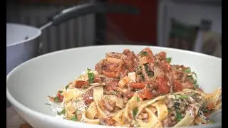 Lamb and Mushroom Ragu with Fettuccine