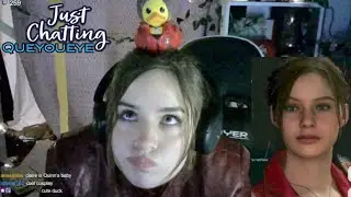 Cosplaying Claire Redfield From Resident Evil | Just Chatting | Queyoueye (307)