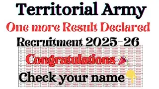 Territorial Army recruitment 2025-26 | Another result declared today | Check details now