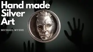 Hand poured silver Michael Myers coin round - Viewer request from @Jebmeister92