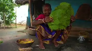 Prawn Pancake fry recipe | How indian tribe food beautiful couple cooking and eating old snacks |