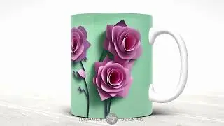 3D Flowers Mug Sublimation Design bundle #3dflowers #mug #sublimation
