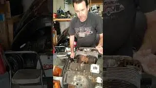 Poor man's compression check on a VW air-cooled engine.