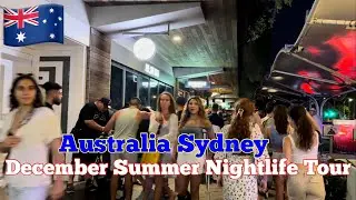 Sydney Australia [4K Night Walk] Nightlife Events in Bondi Beach, Sydney December Summer Tour