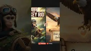 Baby Monkey Rio vs Eagle 🦅✈️ | A Story of Love & Sacrifice 💔 | #Shorts #worldboy #talentboy #eagle