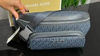 Распаковка MICHAEL KORS Cooper Logo Belt Bag (ADMRL/PLBLUE)