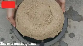 Crunchy brown concrete sand| water crumbling| satisfying video| #asmrcommunity #asmr #asmrsounds