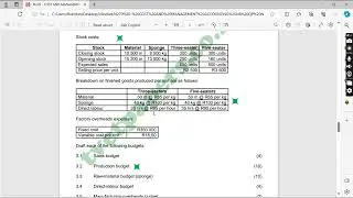 Free given marks in Cost and management accounting N6 Part 1: Sales Budget