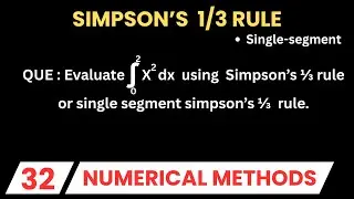 Simpson's 1/3 rule || Single segment Simpson's 1/3 rule