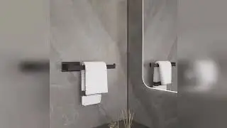 Review: Black Bathroom Hardware Set Self-sticking, Robe Hook Towel Rail Bar Towel Bar Paper Ho...