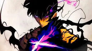 How To Draw Sung Jin Woo (Shadow Monarch Form) From Solo leveling Step By Step [Tutorial] #anime