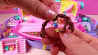 My Vintage Polly Pocket  1995 PocketLlight-up Fashion Show-Happening Hair Collection  100% Complete