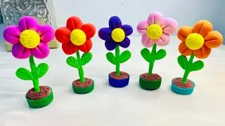 How to make clay miniature flowers 🌺&rdquo;| Easy Clay Flower Making at Home| Clay Se Phool Kaise Banaye