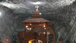 walking inside the salt mine galleries - Salina Ocnele Mari, V&acirc;lcea County, Rom&acirc;nia.