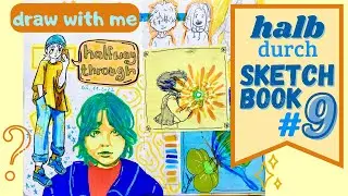 HALB DURCH SKETCHBOOK #9 ✏️📔 / draw with me / skboo spread f&uuml;llen / detsch / 2022 / Creative FIDI