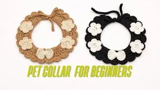 Crochet pet collar 49cm 🧶🐩🐈