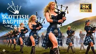 Epic Scottish Women with Bagpipes | March of the Highlands and Warrior Echoes of Scotland