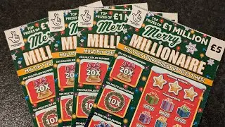 &pound;20 of the New Merry Millionaire Allwyn UK National Lottery Scratch Cards