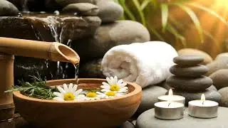 Healing Zen Shrine Ambience Bamboo Fountain with Candle Glow for Deep Meditation, Sleep & Spiritual