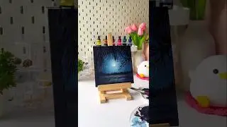 Acrylic Night sky painting #art #nightskypainting #shortsviral #painting #acrylicpainting #aesthetic