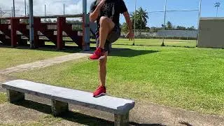 Ejercicios para piernas con banco al aire libre/How to do leg exercises with an outdoor bench /