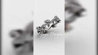 Amazing Leaf Wedding Bands - Nature Inspire Ring ADLR4G