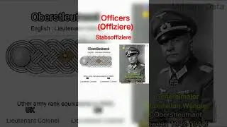 German Nazi Army Ranks (Wehrmacht ~ Heer)Part 4 Officers= Major - Oberst