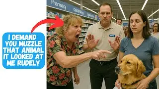 Karen Claimed a Blinking Service Dog Was Dangerous, Got Kicked Out Mid-tantrum by the Manager!