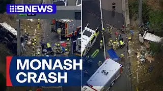 Driver seriously injured after truck collision | 9 News Australia