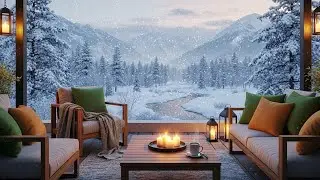 Winter River Deck Jazz ❄️ Cozy Outdoor Piano Ambience for Calm & Reflection  Cozy Jazz Station 365