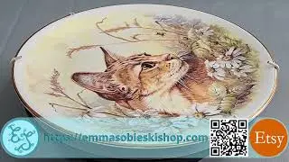 C.J Dams & Co. Ltd Fine Bone China Wall Plate Depicting a Pretty Tabby Cat