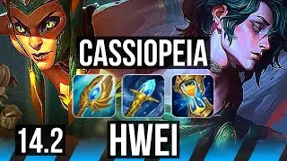 CASSIOPEIA vs HWEI (MID) | 6 solo kills, 500+ games, 14/5/11 | KR Master | 14.2