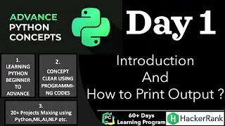 60+ days Python Learning in Hindi | Day - 1 Introduction #python3 #tandpknowledge #pythoncourse