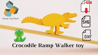 Crocodile Ramp walker toy DIY patterns and Vectors for Scroll saw or CNC Machines