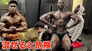 【混ぜるな危険】初対面の黒人侍と脳筋小僧を合わせたら最強の脳筋トレーニングが誕生したww