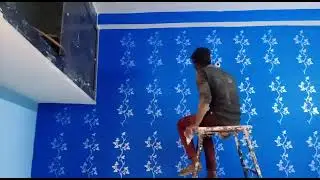 stencils for blue colour Waal design room decor