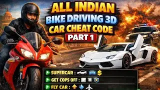 Indian Bike Driving 3D All Car Cheat Codes 😱 | Supercar, Fly Car | Part 1#indianbikedriving3d #gta 