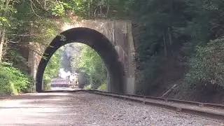 READING AND NORTHERN 2102 4 8 4 HEAVILY SMOKING TUNNEL AND OUTSIDE AT NESQUEHONING,PA