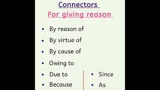 Connectors & linking words for IELTS task 2: For giving reason : #connectors #writingtask2 #shorts