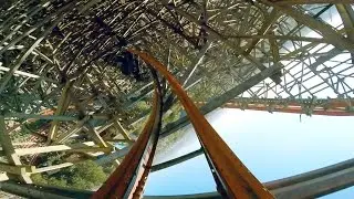 Medusa Steel Coaster front seat on-ride POV Six Flags Mexico M&eacute;xico